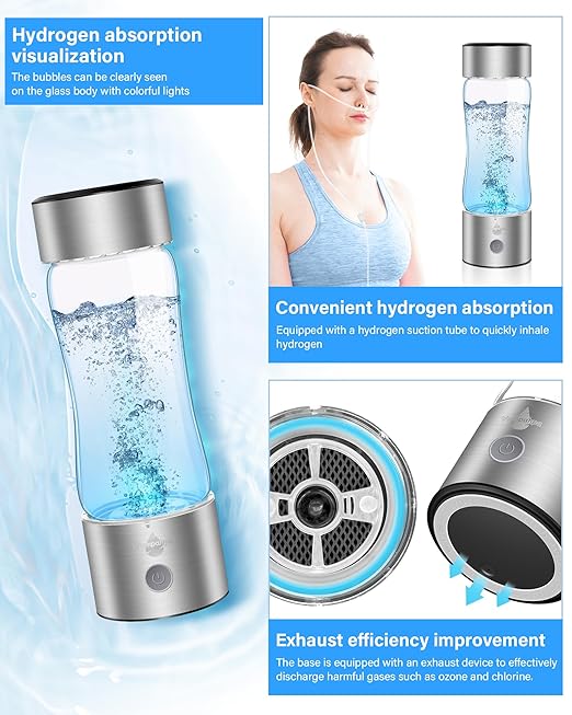 2025 Upgraded Hydrogen Water Bottle, 1600-2000 Hydrogen Water Bottle Generator, Hydroh Hydrogen Water Machine Improve Water in 3 Mins for Home, Office, Travel, Daily Drinking-005