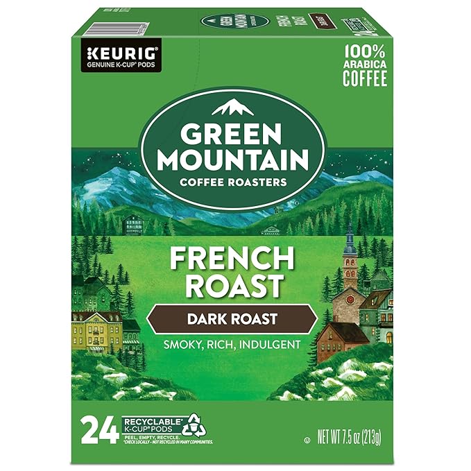 Green Mountain Coffee Roasters French Roast, Single-Serve Keurig K-Cup Pods, Dark Roast Coffee Pods, 96 Count