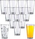 Kitchen Lux Pint Beer Glasses Set of 12 – 16 oz Tall Clear Drinking Glasses and All Purpose Tumblers – Heavy Base Cocktail, Water, Juice Glass – Pub Style Design For Home Dining, Bars, and Parties