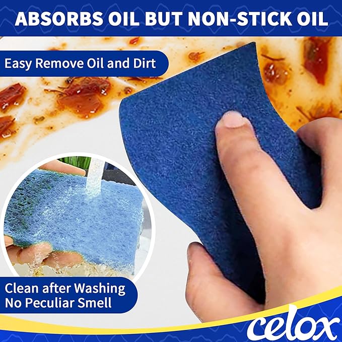 CELOX 36 Pack Non-Scratch Dish Sponge and Dish Scrubber with Soap Dispenser for Pots, Dishes, Bowls