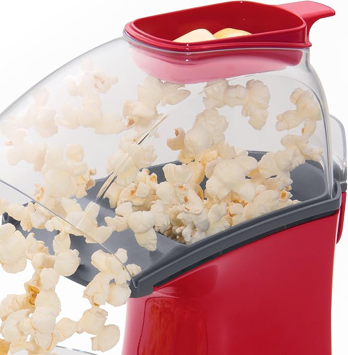 Presto 04863 Poplite Hot Air Popcorn Popper - Built-In Measuring Cup + Melts Butter,Easy to Clean,Built-In Cord Wrap,18 Cups,Red,(Pack of 2)