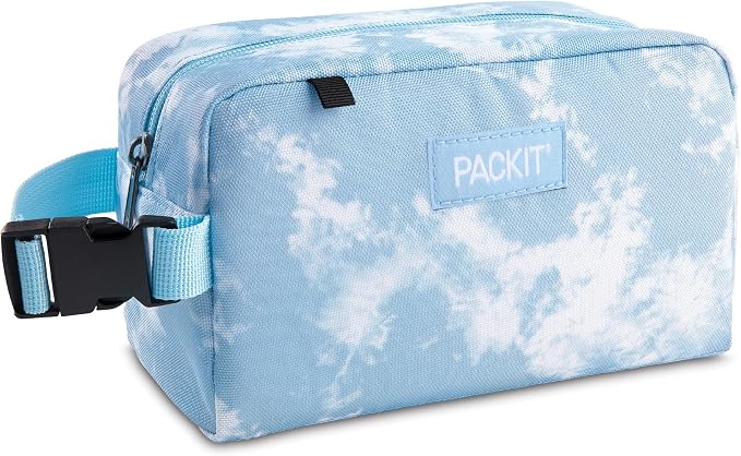 PackIt Freezable Small Insulated Snack Box, Blue Sky, with EcoFreeze Technology (Built-in Ice Pack), Mini Cooler or Small Lunch Bag, For Fresh Snacks On the Go, for Work, Gym, or Travel