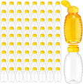 Didaey 72 Pack 16 oz Plastic Honey Bottles Clear Refillable Squeeze Honey Container Empty Honey Jars Honey Dispenser with Flip Top Lid Plastic Squeeze Bottles for Sauces Syrup Storing and Dispensing
