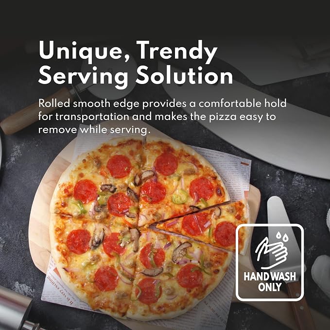 New Star Foodservice Restaurant-Grade Aluminum Pizza Pan/Tray with Wide Rim, 12 Inch, Pack of 6