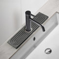 Faucet Mat for Kitchen Sink, Diatomite Fast Drying Stone Sink Tray, Super Absorbent, Prevents Moisture Buildup - Faucet Splash Guard for Bathroom Counter, Kitchen [Dark Grey, 15.8" x 3.9"]