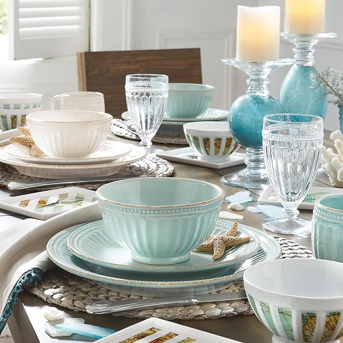 Lenox French Perle Groove Dinnerware, Stoneware, 4-Piece Place Setting