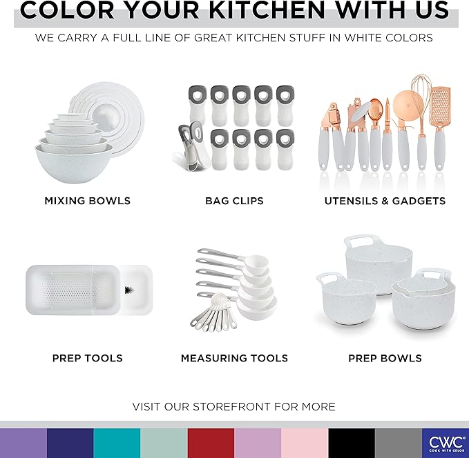 COOK WITH COLOR Collapsible Batter Bowl - Mess Free Breading Shaker Container - Great for Fried Fish, Fried Chicken, Onion Rings, Wings & More, Cream