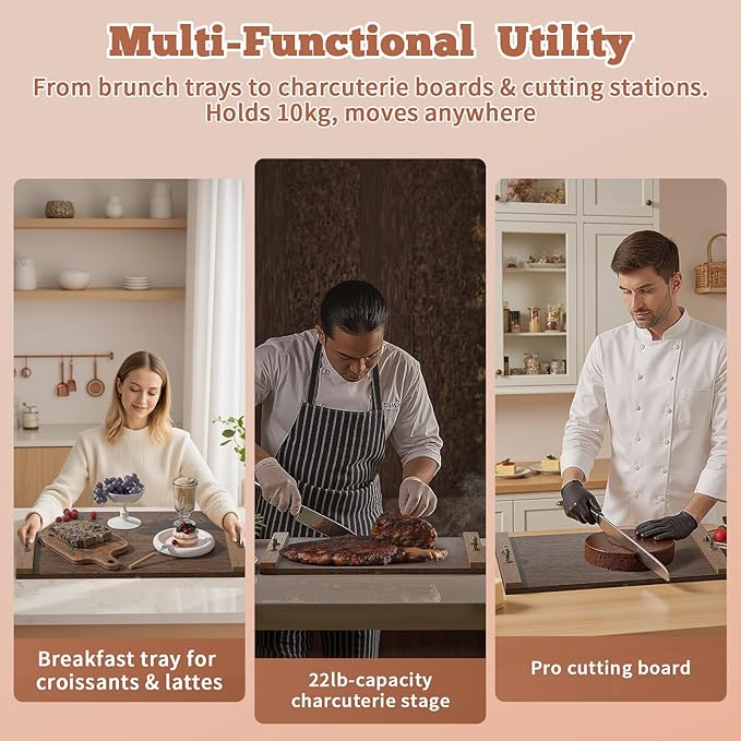Gas Stove Top Cover: Wooden 30"L x 22"W x 0.8"Th Electric Stovetop Covers, Noodle Board with Handles, Wood RV Cutting Board for Kitchen Counter