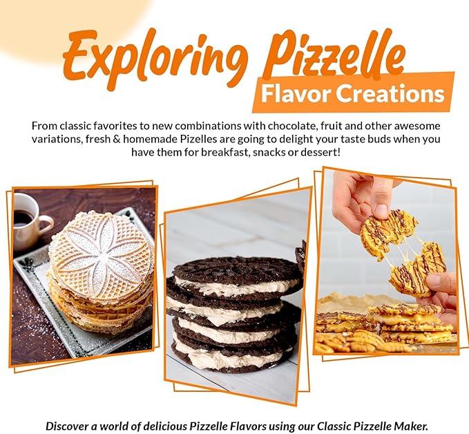 C. Palmer Pizzelle Iron Model 1000, 800 Watts Pizelle Maker Electric, American Made Pizelle Press, Makes Two 5-Inch Authentic Pizelles, Pizelle Cookie Press, Unique Housewarming Gifts for Her