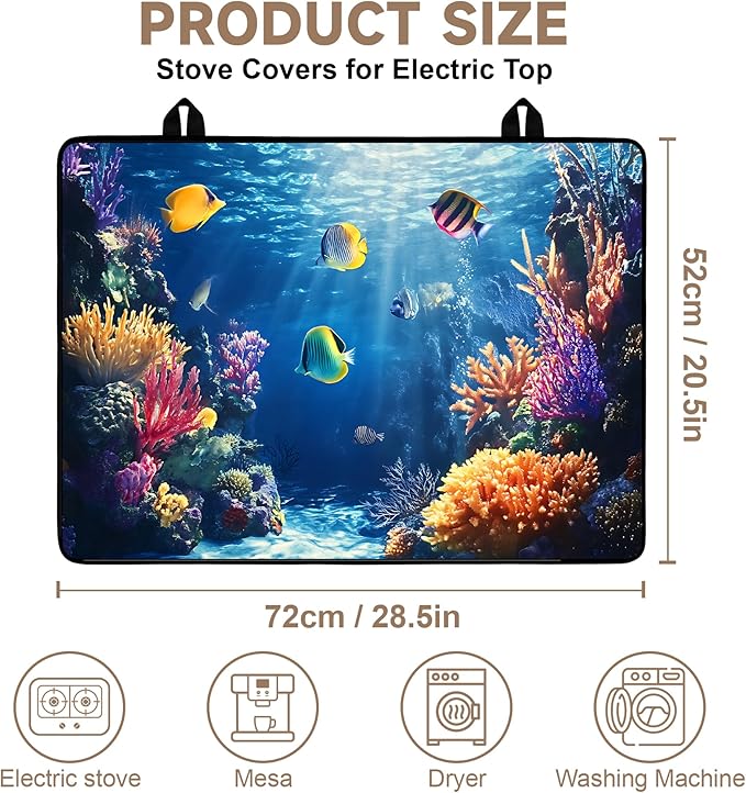 Stove Top Covers for Electric Stove: Heat Resistant Protector Glass Stove Top Expands Counter Space, Stylish Kitchen Decor (CH2064)