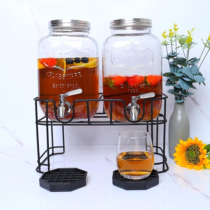 Drip Tray 4" Octagon Countertop Beverage Dispenser Cup Drip Catcher - for Coffee & Drink Dispenser Bar by kitchentoolz - Pack of 4