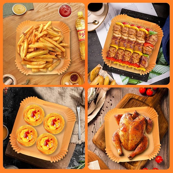 Adhjito 200PCS Air Fryer Liners: Non-Stick Disposable Parchment Paper Liner