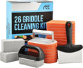 RTT Griddle Cleaning Kit for Blackstone 26 Pieces - Heavy Duty Grill Cleaner Kit with Grill Stone, Griddle Scraper, & Griddle Brush with Stainless Steel Handle - Easy to Use Flat Top Cleaning Kit