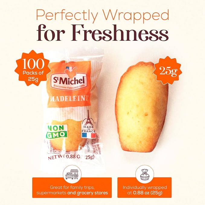 St. Michel French Madeleines, 100 x 0.88 oz (25 g)
