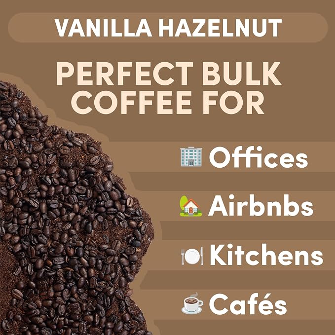 Sarasota Coffee Whole Bean Vanilla Hazelnut | Medium Roast Gourmet Flavored Coffee Beans | Low Acid, Mold Free, Specialty Grade Bulk Beans | 5lb (80 oz)