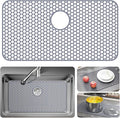 Bestjing Silicone Sink Protectors for Kitchen Sink with Rear Drain - 29.7"x 15.5" Kitchen Protector Accessory, Non-Slip Heat Resistan Mat for Bottom of Farmhouse Stainless Steel Porcelain