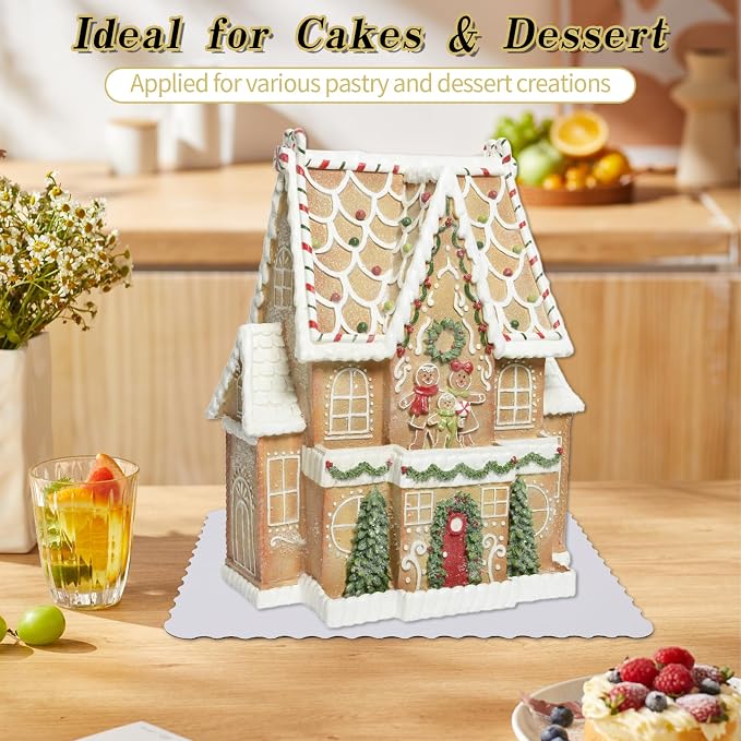 15 Pack 19 x 14 Inch Greaseproof Rectangle Cake Boards, Premium Corrugated Single Wall Cake Base Board Half Sheet Cake Board for Sheet Cake, Dessert Base, Cupcake and Cake Pizza(White)