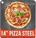 Chef Pomodoro Pizza Steel for Oven 14x12", 1/4" Thick, With Lifting Holes | Baking Steel For Oven, Grill, And Sourdough Bread Baking; Baking Stone For Oven Delivers Crispy, Restaurant-style Pizza Crust