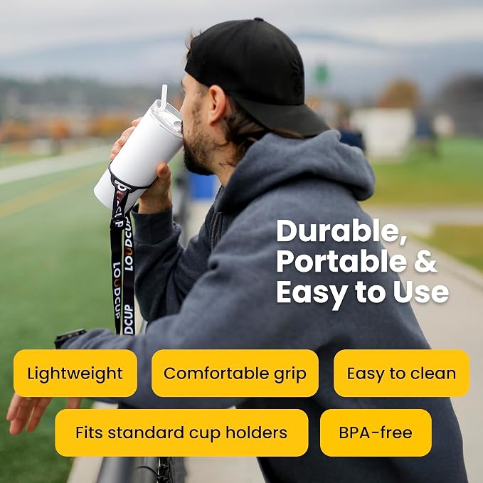 The LoudCup Blow Horn Tumbler, Cheer & Sip 2-in-1 Reusable Water Bottle with Built-In Horn for Sports Games, Tailgates, Parties & Events, BPA-Free, 23 oz, Sunshine Yellow