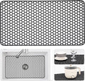 Bestjing Silicone Sink Protectors for Kitchen Sink - 26"x 14" Kitchen Protector Accessory, Non-Slip Heat Resistan Mat for Bottom of Farmhouse Stainless Steel Porcelain, Dishwasher Safe (Black)
