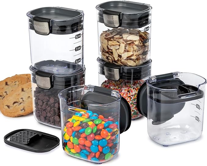 Progressive PKS-401 1.5 Cup Mini Prokeeper+ Airtight Silicone Seal Storage Container Great For Spices & Baking Acessories (6- Piece)