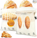 Cotton Beeswax Bread Bags for Sourdough Homemade with Zipper, Freezer-Friendly & Freshness Preservation, 2 Pack XL Natural Detachable Reusable Beeswax Lined Bread Bag Easy to Clean