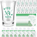 Havawish 50 Sets Quinceanera Party Favors for Guests Quinceanera Acrylic Clear Personalized Shot Glasses Thank You Cards with Organza Bags Mis Xv Años Sweet 15 Birthday Party Favors (Green)