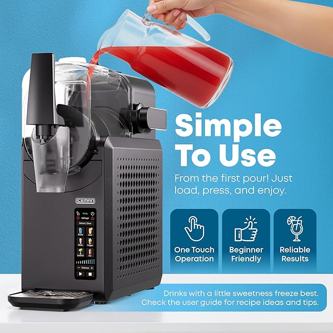 Iceman by Chefman Slush-Ease MAX 90oz Slushie Machine, 64oz Liquid Capacity Frozen Drink Maker & Slushy Machine with 5 Presets and LED Display, Perfect for Frozen Margaritas, Frappes, Smoothies