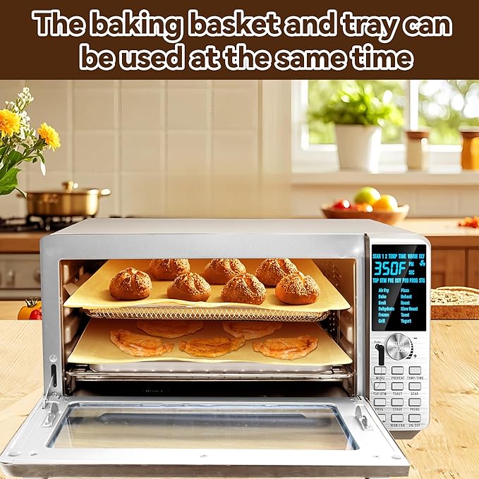 Air Fryer Accessories Compatible with Nuwave Bravo Air Fryer Toaster, Baking Set with Air Fryer Basket Baking Pan Parchment Paper Disposable Airfryer Liner