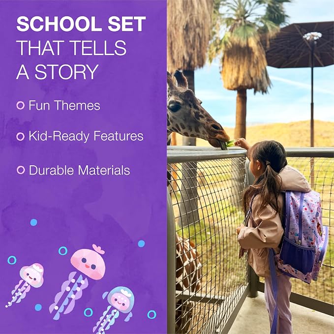 Traveler's Choice Kids JoJo the Bear's School Adventure, Under the Sea, Set (Backpack, Pencil Case, Lunch Box)