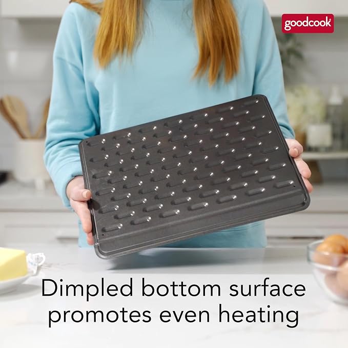 GoodCook AirPerfect Nonstick Air Insulated Cookie Sheet, 14" x 12", No Burning, Gray (Pack of 6)