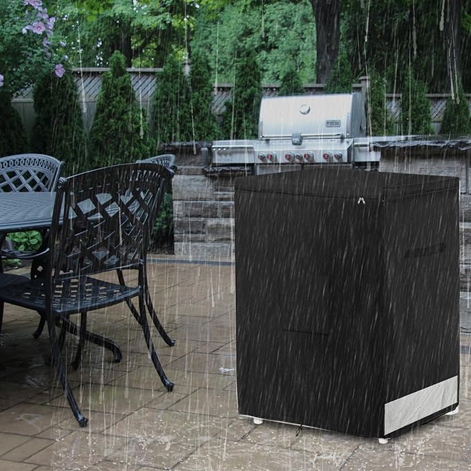 Deep Freezer Covers for Outside,Heavy Duty 600D Durable Chest Freezer Cover Waterproof,Outdoor Freezer Covers for Outside 5.0 Cubic Feet Chest Freezer,Top with Zipper to Open(28"W x 23"D x 34"H,Black)