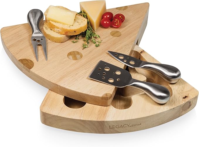 PICNIC TIME Swiss Cheese Board & Knife Set, Novelty Charcuterie Board Set with Cheese Knifes, Cheese Boards Charcuterie Boards, Serving Platter, (Parawood)