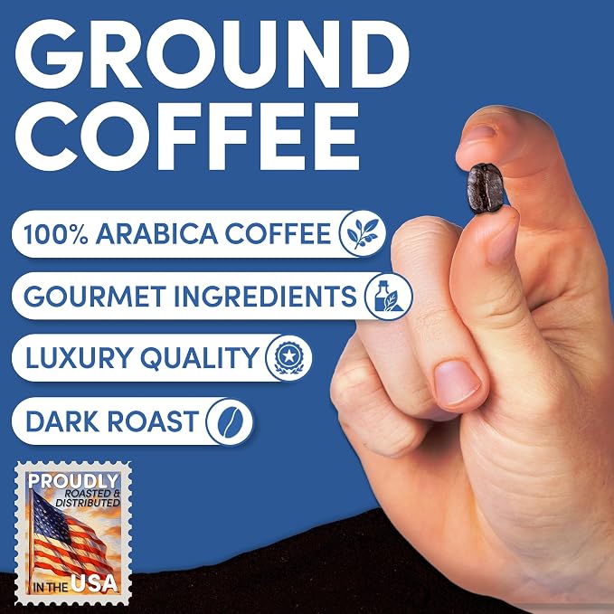 Espresso Ground Coffee | Dark Roast Espresso | Bold & Smooth Fine Ground Coffee for Espresso Machines | Low Acid, Specialty Grade | 12 oz