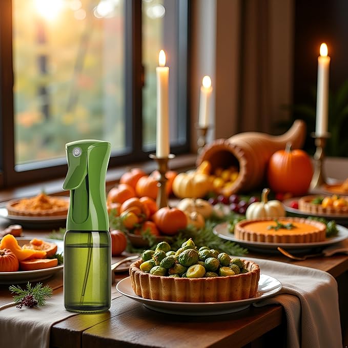 Mistifi Oil Sprayer 150ml glass bottle. Upgraded Version.Fine Mist Spray Bottle for Air Fryer, Olive Oil, Avocado Oil, Healthy Nonstick Frying, Commercial & Home Kitchen Use (Dark Black and Green)