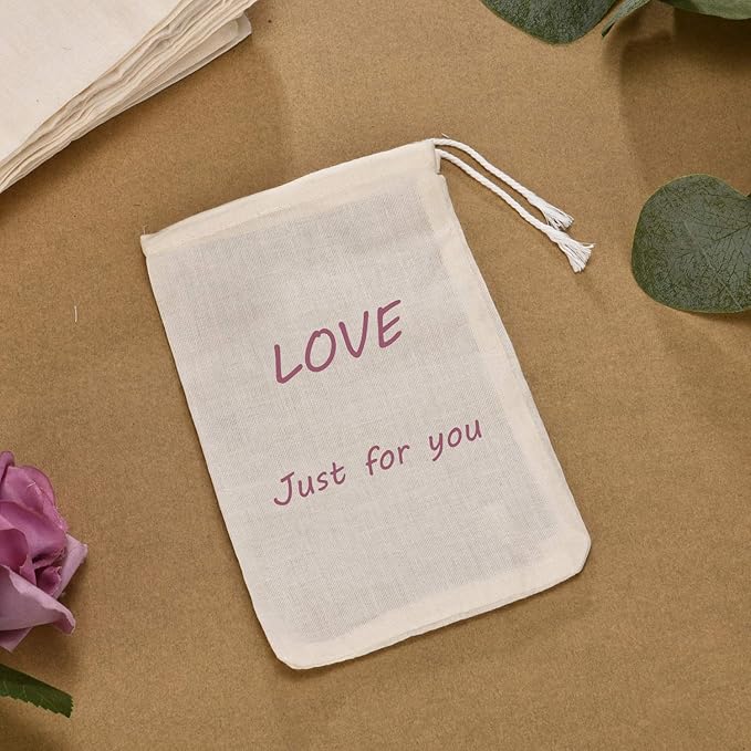 Tatuo 400 Pcs Cotton Muslin Bags with Drawstring Reusable Cloth Sachet Pouch Empty Gift Canvas Bags Bulk for Jewelry Home Party Favors (4 x 6 Inch)