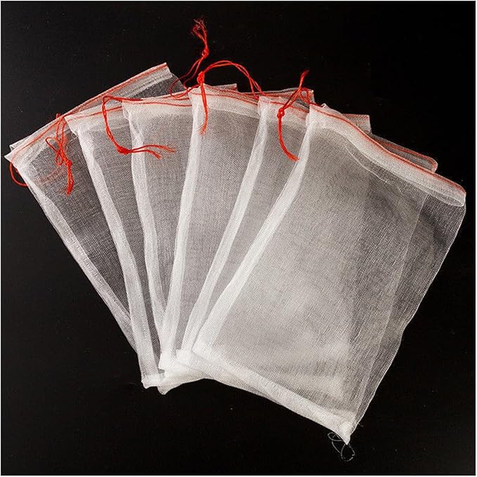 100pcs Fruit and Vegetable Grape Mesh Bag Multi-Function Bag Reusable Fruit Protection Bags(30 x 20 cm)