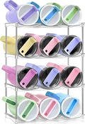 Stackable Water Bottle Organizer - Large Compartment Stanley Cup Holder, Water Bottle Holder for Stanley Tumbler 40oz, Tumbler Organizer Kitchen Pantry Organization and Storage, 4 Tier Storage Rack