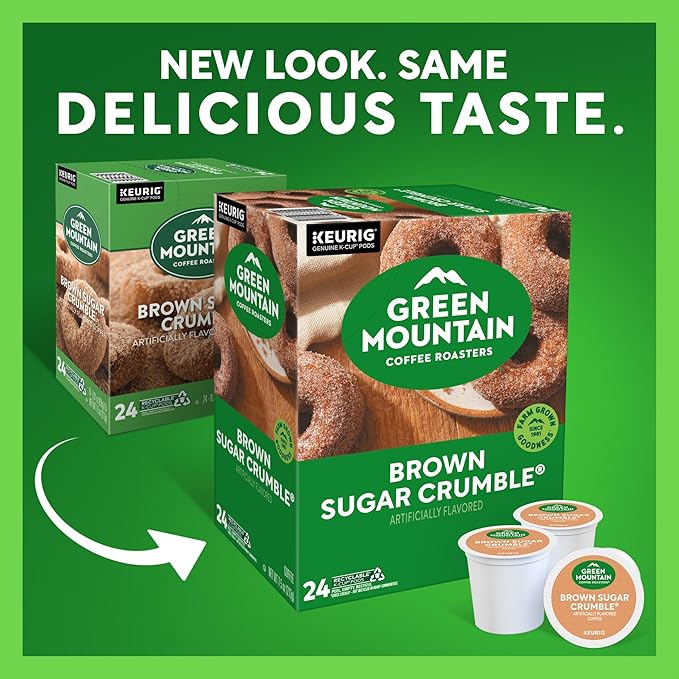 Green Mountain Coffee Roasters Brown Sugar Crumble Keurig Single-Serve K-Cup Pods, Medium Roast Coffee, 96 Count (4 Packs of 24)