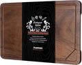 Axeman Walnut Wood Cutting Board with Juice Groove for Kitchen Countertop, Tick American Black-Walnut Wooden Chopping Board Charcuterie Board Butcher Block for Meat Vegetables, 17x11 inch