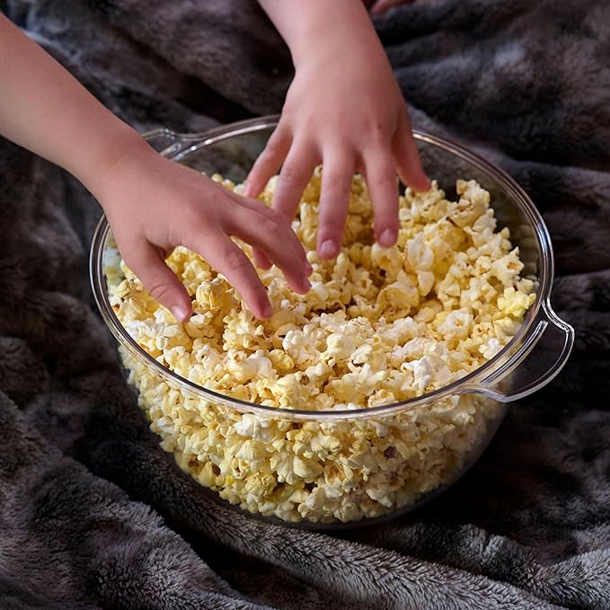 Nostalgia Non Stick Stirring Popcorn Maker for 8 Cups of Theatre Style Popcorn with Hot Oil - Dual-Use Lid & Serving Bowl - Quick Heat Technology & Cool Touch Handles - Ez Store - Black