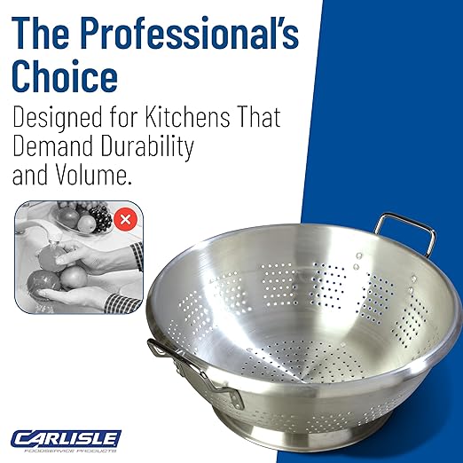 Carlisle FoodService Products 60277 Dura-Ware Heavy Weight Commercial Colander, 16 Quart (Pack of 6)