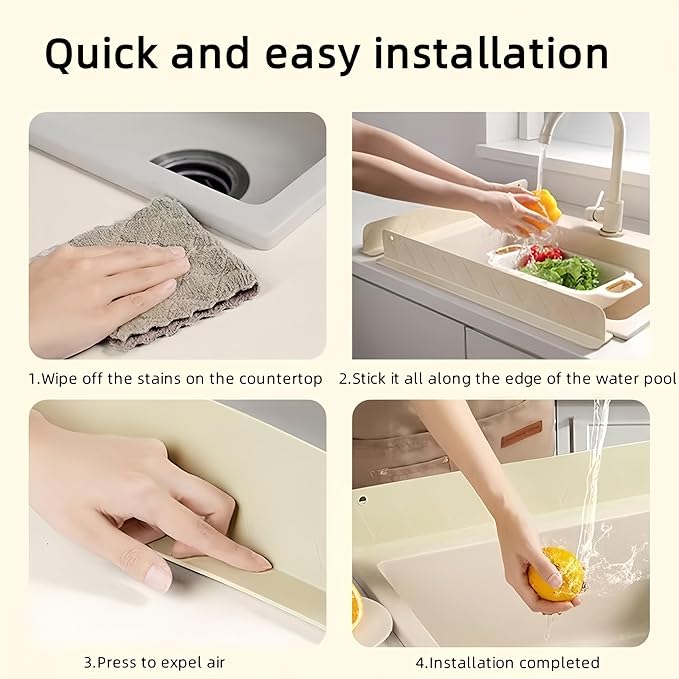 Sink Splash Guard, Raised Design of Silicone Sink Protectors for Kitchen Sink, Kitchen Sink Accessories, Silicone Sink Splash Guard for Wash the Dishes(20 Inch)