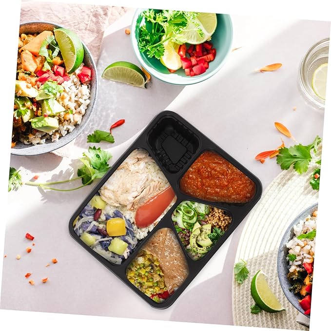 Zerodeko Meal Prep Containers Lids Stackable 5 Compartment Food Storage Box Microwave Safe Chinese Food Boxes for Meal Prep Containers
