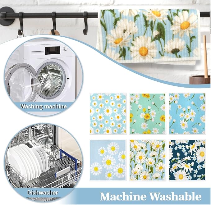 Reusable Kitchen Cleaning Cloth, Cellulose and Cotton Towel(1-3 3pcs)