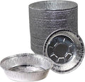 EcoQuality 9" Round Aluminum Foil Pans - Disposable Containers with Foldable Walls for Pie Baking, Cooking, Serving, Reheating, and Storing - Freezer and Oven Safe Tart Pan 150 Pack