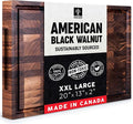 Mevell Walnut End Grain Cutting Board for Kitchen, Reversible Extra Large Wooden Butcher Block With Juice Grooves, Made in Canada (Walnut, 20x13x2)