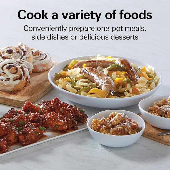 Hamilton Beach 4-Quart Slow Cooker with 3 Cooking Settings, Dishwasher-Safe Stoneware Crock & Glass Lid, Stainless Steel (33140G) | Dishwasher-Safe Stoneware Crock & Glass Lid | Stainless Steel | 33140G