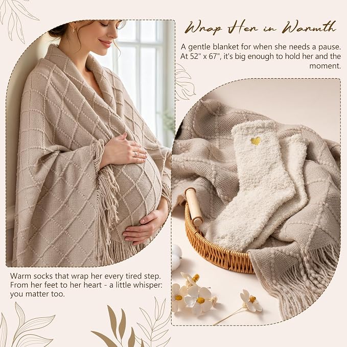 New Mom Gifts for Women Care Package, Postpartum Gifts for New Mom After Birth Essentials Kit, Pregnancy Gifts for Expecting Pregnant First Time Mom To Be Gift Basket, Gender Reveal Gift Push Presents