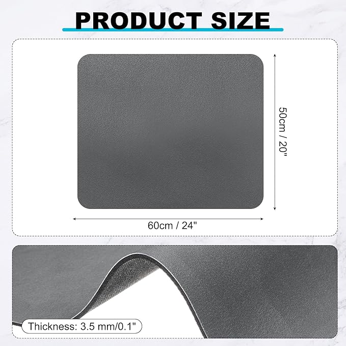 uxcell Dish Drying Mat for Kitchen Counter, 24" x 20" Absorbent Coffee Mat Rubber Backed Hide Dirt for Kitchen Countertop Coffee Mat Heat Resistant Non-Slip, Dark Gray